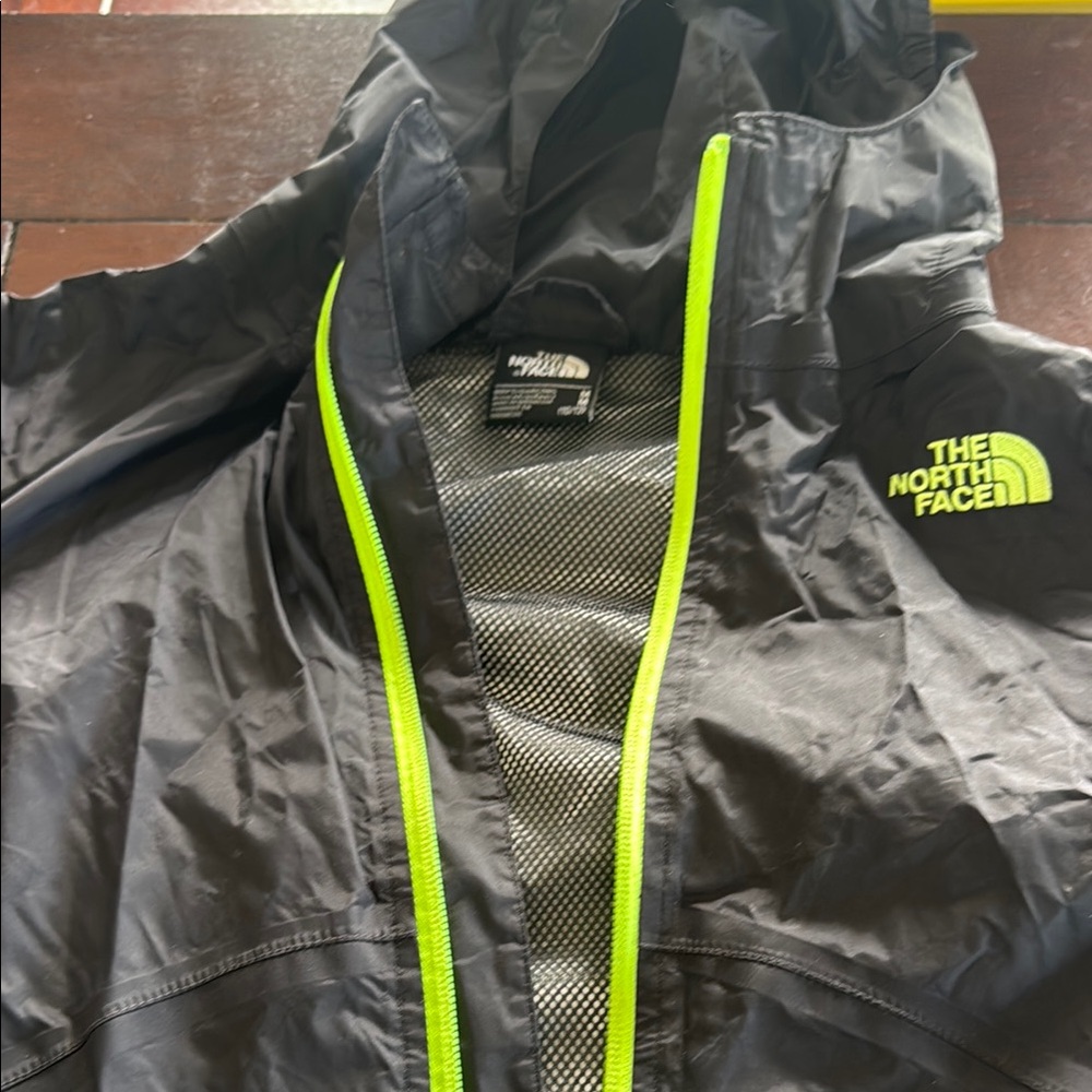 The North Face Black rain Jacket with Neon Accents